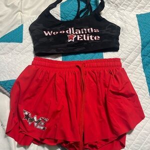 Woodlands elite active wear, girls size 12, butterfly shorts and sports bra ,